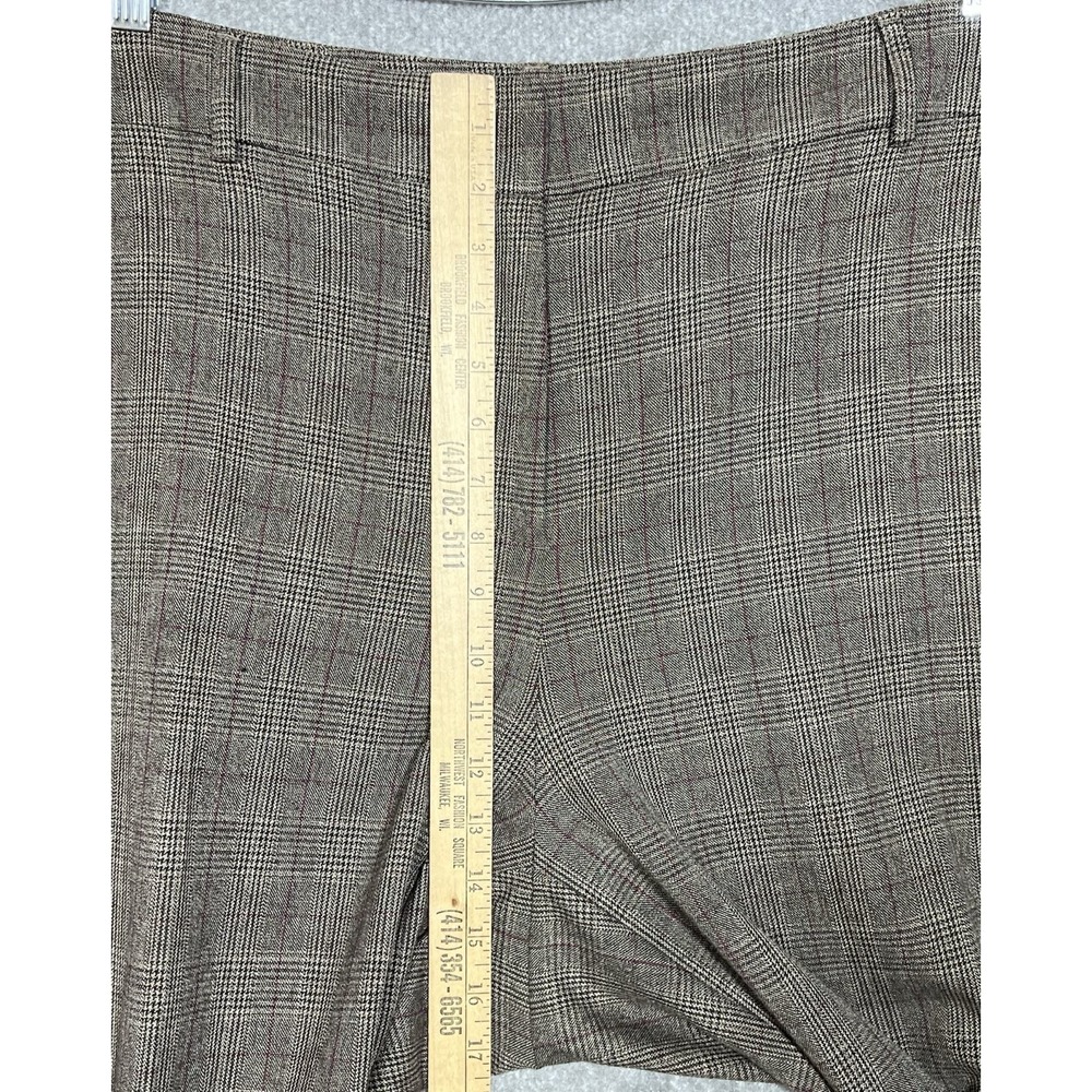 Lane Bryant Wide Leg Pants Womens Size 24 Brown Glen Ellyn Plaid Pockets Cuffed - Picture 6 of 8